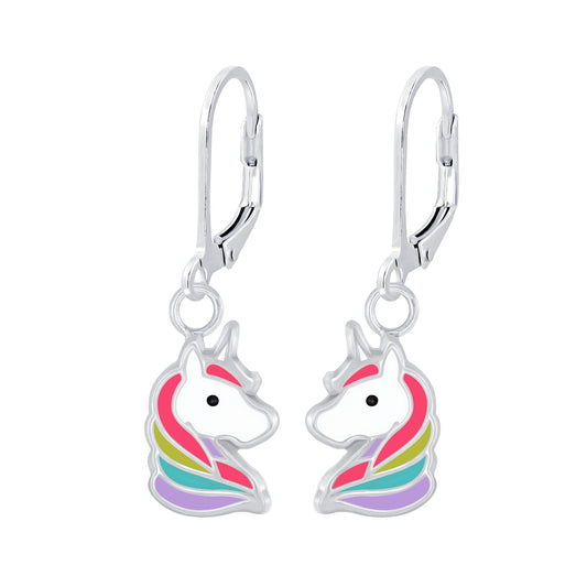 Children's Sterling Silver Unicorn Leverback Earrings - Melchior Jewellery