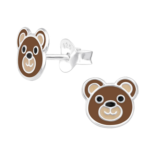 Children's Sterling Silver Teddy Bear Stud Earrings - Melchior Jewellery