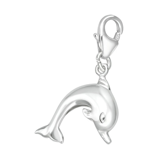 Sterling Silver Dolphin Clip on Charm - Melchior Jewellery