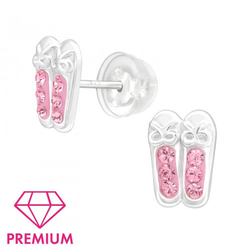 Children' Sterling Silver Ballerina Shoes Stud Earrings - Melchior Jewellery