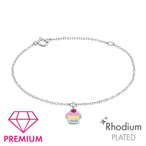 Children's Sterling Silver Multi Colour Cupcake Bracelet - Melchior Jewellery