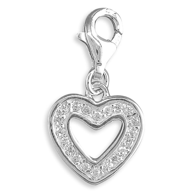 Sterling Silver Heart Clip On Charm - Melchior Jewellery