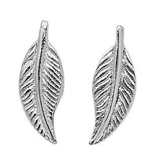 Sterling Silver Leaf Stud Earrings - Melchior Jewellery