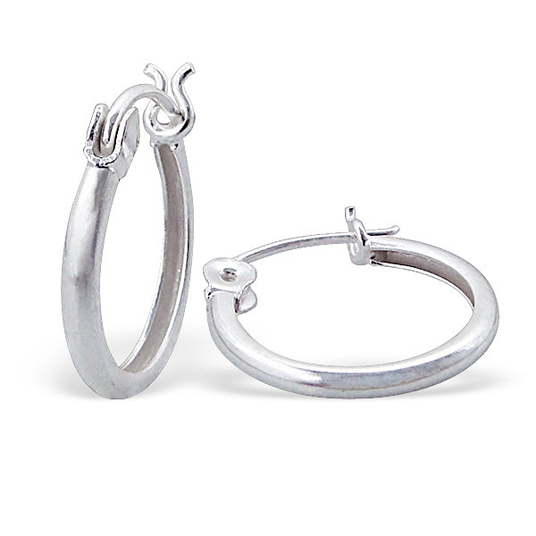Melchior Jewellery 16mm French lock silver earrings small polished hoop pair with secure closure