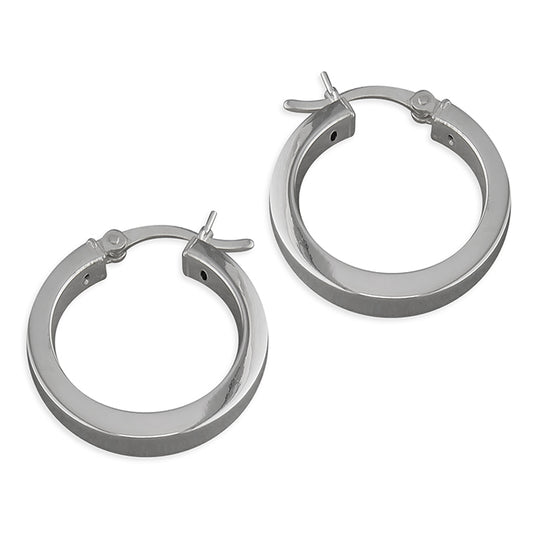 Melchior Jewellery 22mm creole silver earrings with polished finish for women