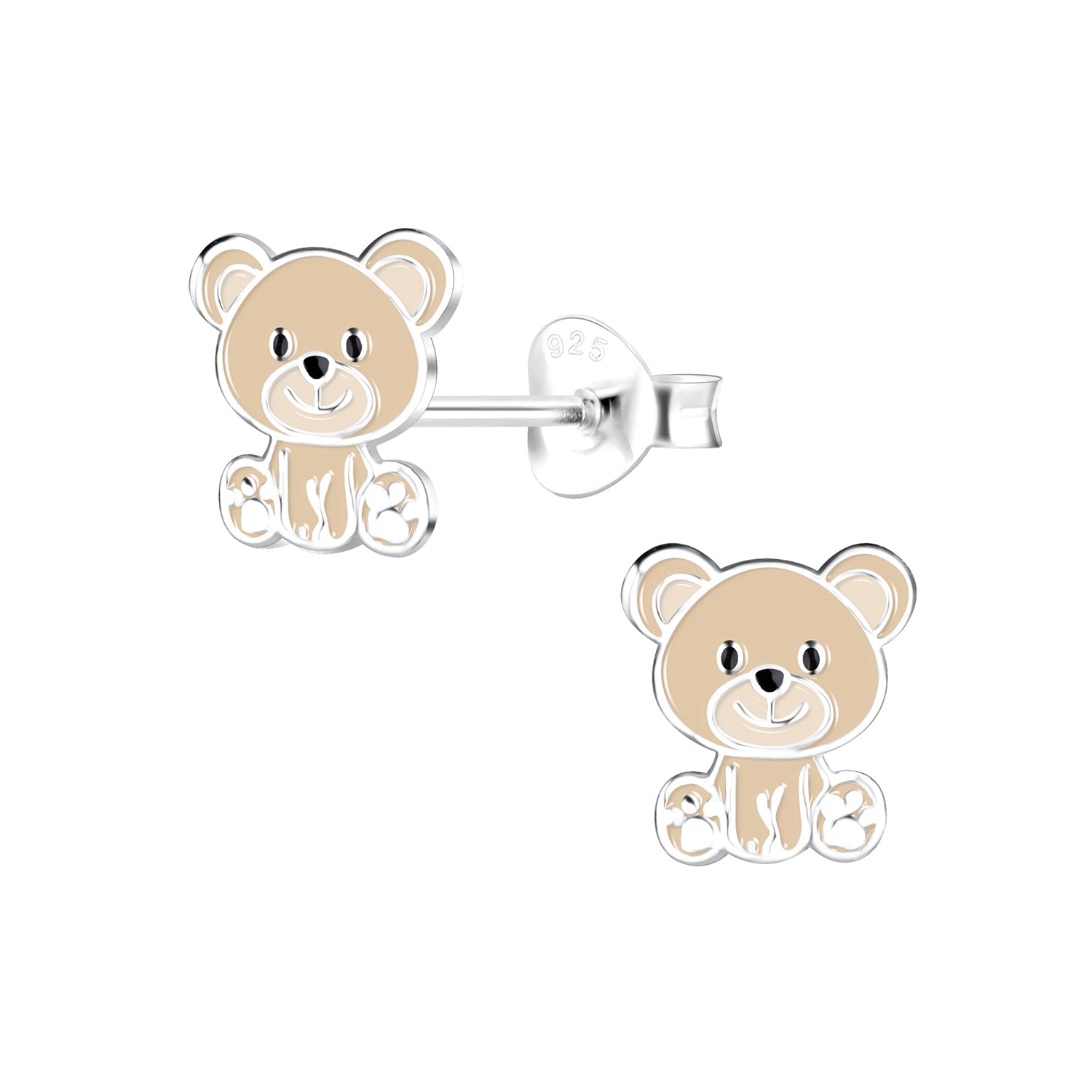 Melchior Jewellery childrens sterling silver panda bear stud earrings with cute bear design for kids