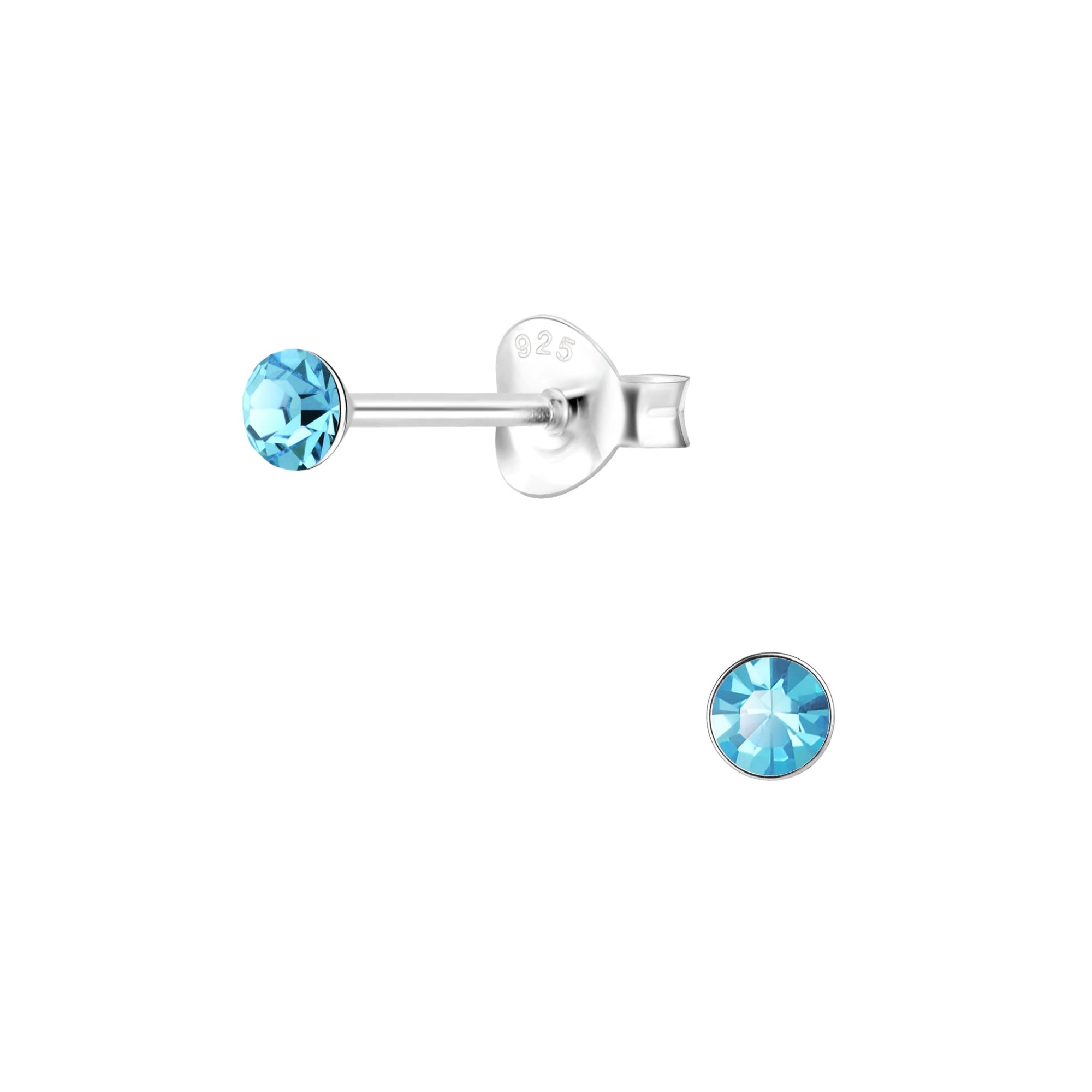 Melchior Jewellery childrens sterling silver aqua crystal studs coloured crystal stud earrings for women