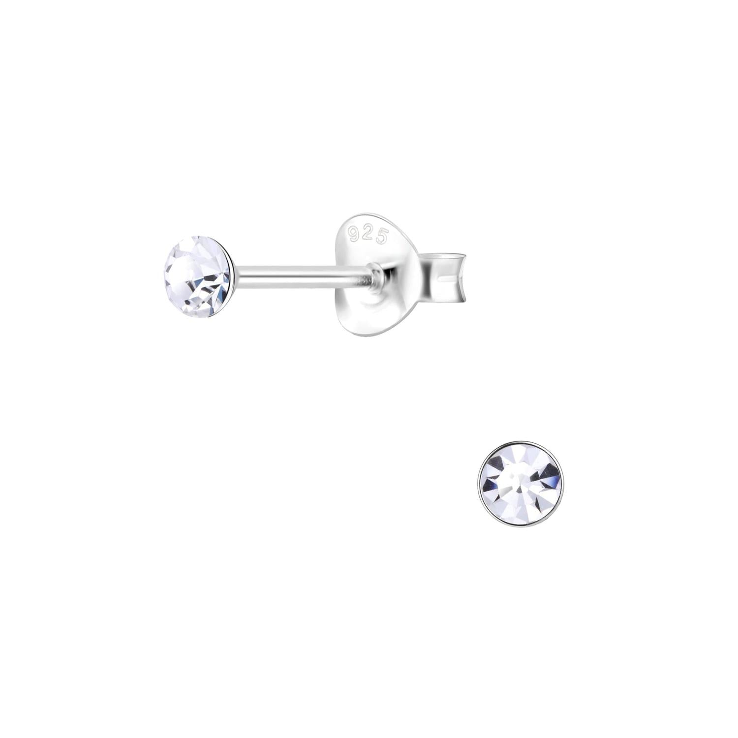 Melchior Jewellery childrens silver studs with clear crystals coloured crystal stud earrings for women small