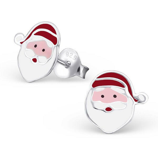 Melchior Jewellery kids Christmas Santa Clause earrings sterling silver enamel Santa stud for children
