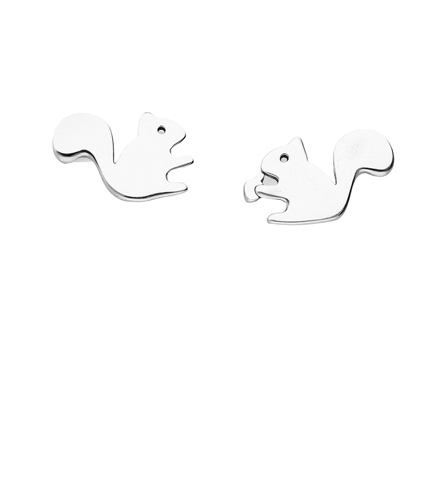 Melchior Jewellery kids hypoallergenic animal stud earrings featuring silver squirrel designs for children
