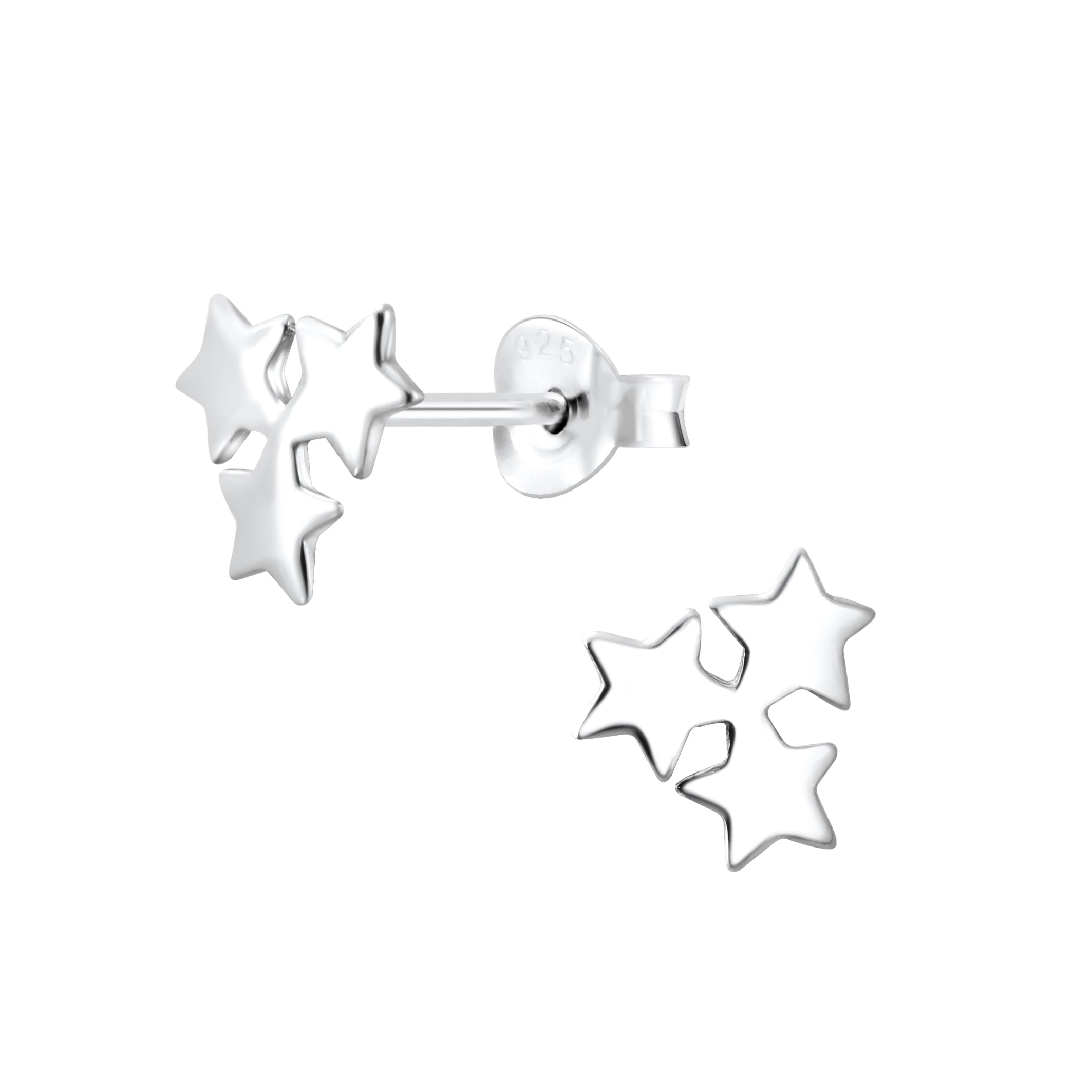 Melchior Jewellery small star earrings for women in polished silver childrens design
