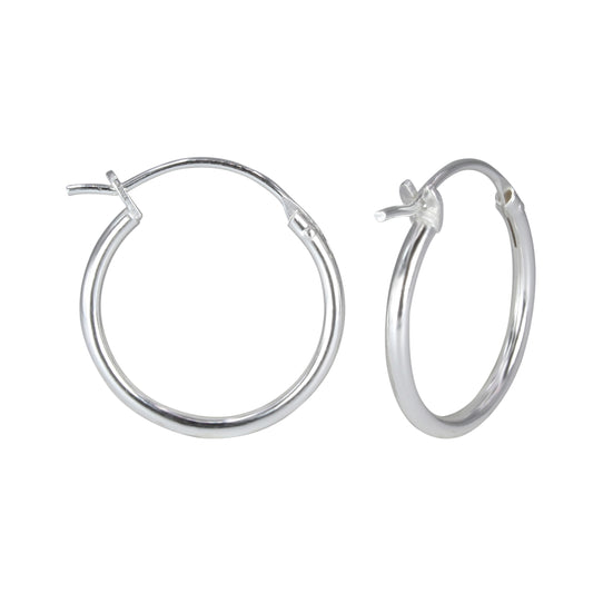 Melchior Jewellery sterling silver French lock hoop earrings for women with a polished finish