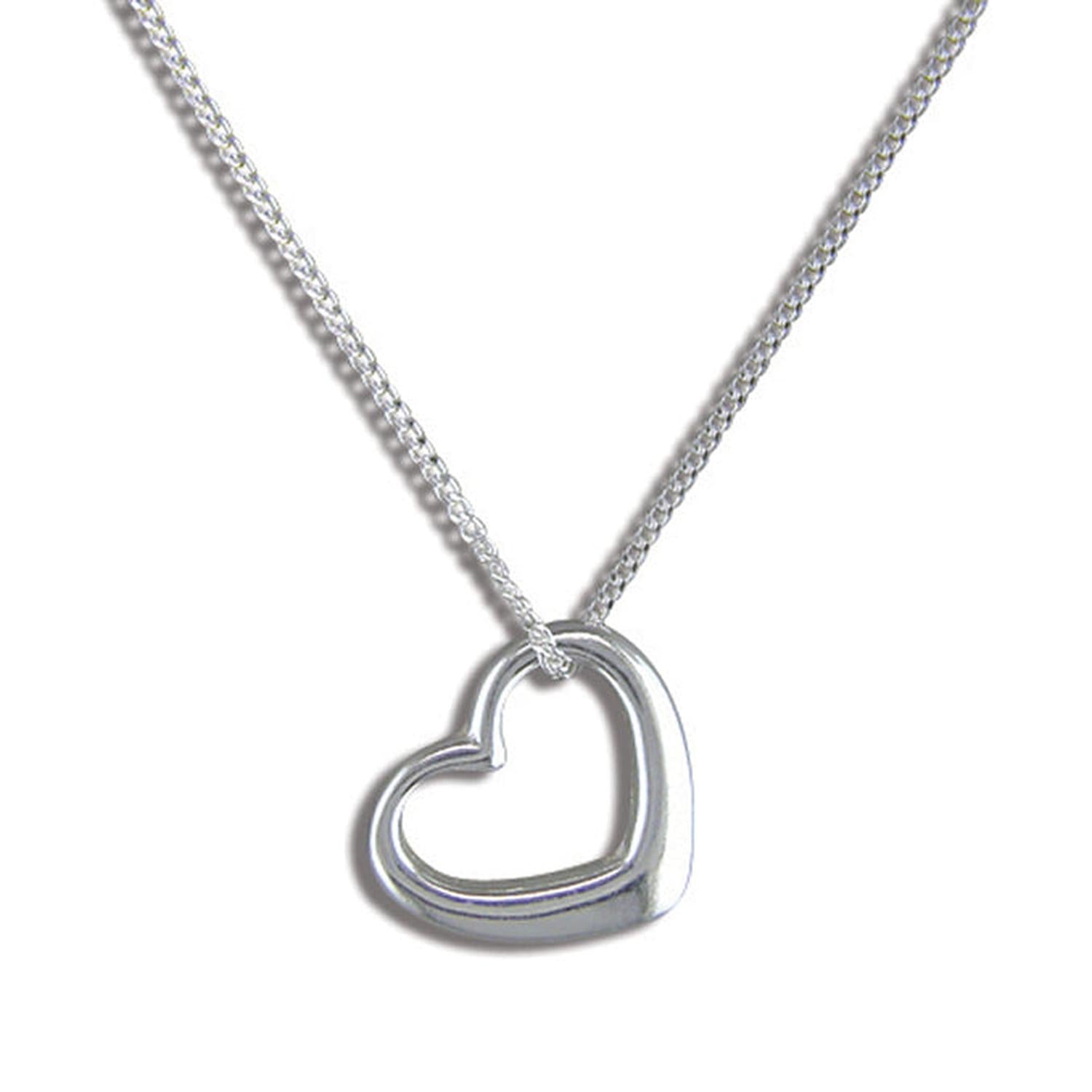 Melchior Jewellery sterling silver heart necklace with delicate open heart pendant on chain