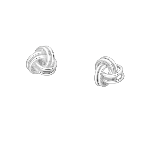 Melchior Jewellery sterling silver knot stud earrings for women with elegant twisted design