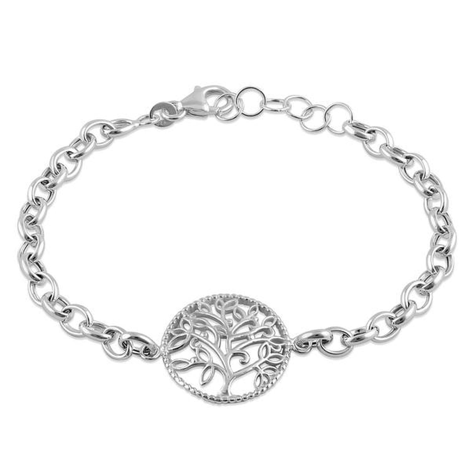 Melchior Jewellery sterling silver tree of life bracelet with delicate chain and intricate pendant design