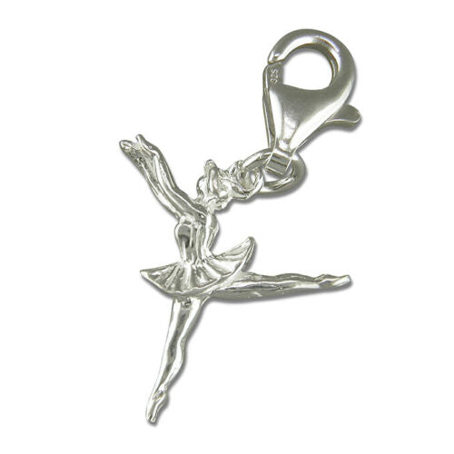 Sterling Silver Ballerina Dancer Clip on Charm - Melchior Jewellery