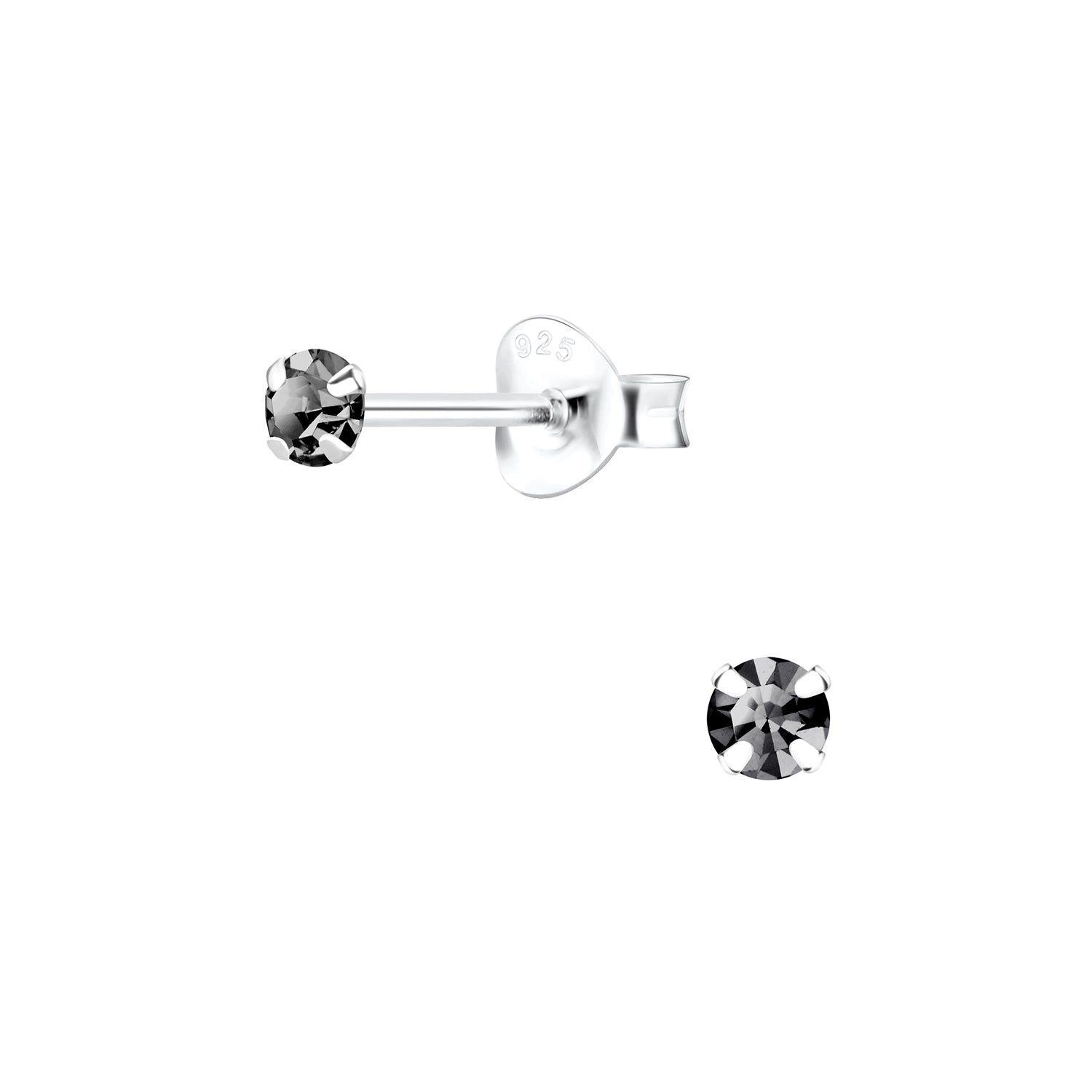 Melchior Jewellery childrens sterling silver crystal stud earrings small clear round studs for sensitive ears