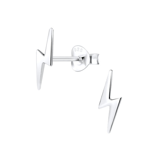 Melchior Jewellery sterling silver lightning bolt earrings for women with polished finish