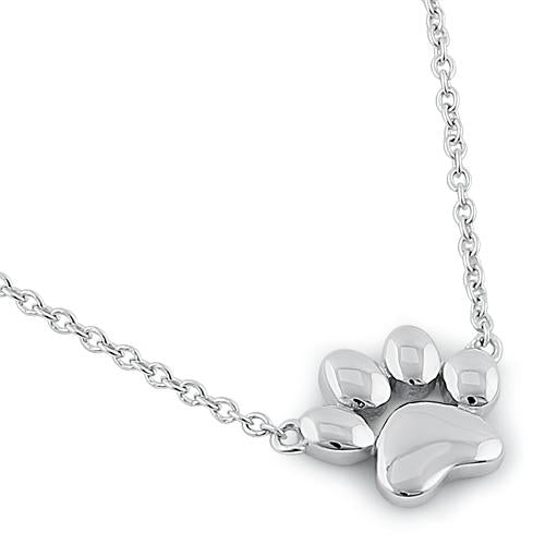 Sterling silver hot sale paw print necklace