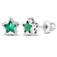 Sterling Silver Kids May Star Birthstone Screw Back Earrings