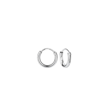 Sterling Silver 1.2mm Rhodium Plated Hoop Earrings - Choose your Size