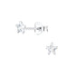 Sterling Silver Clear CZ 4mm Star Stud Earrings