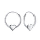 Children's Sterling Silver Heart Charm Hoop Earrings