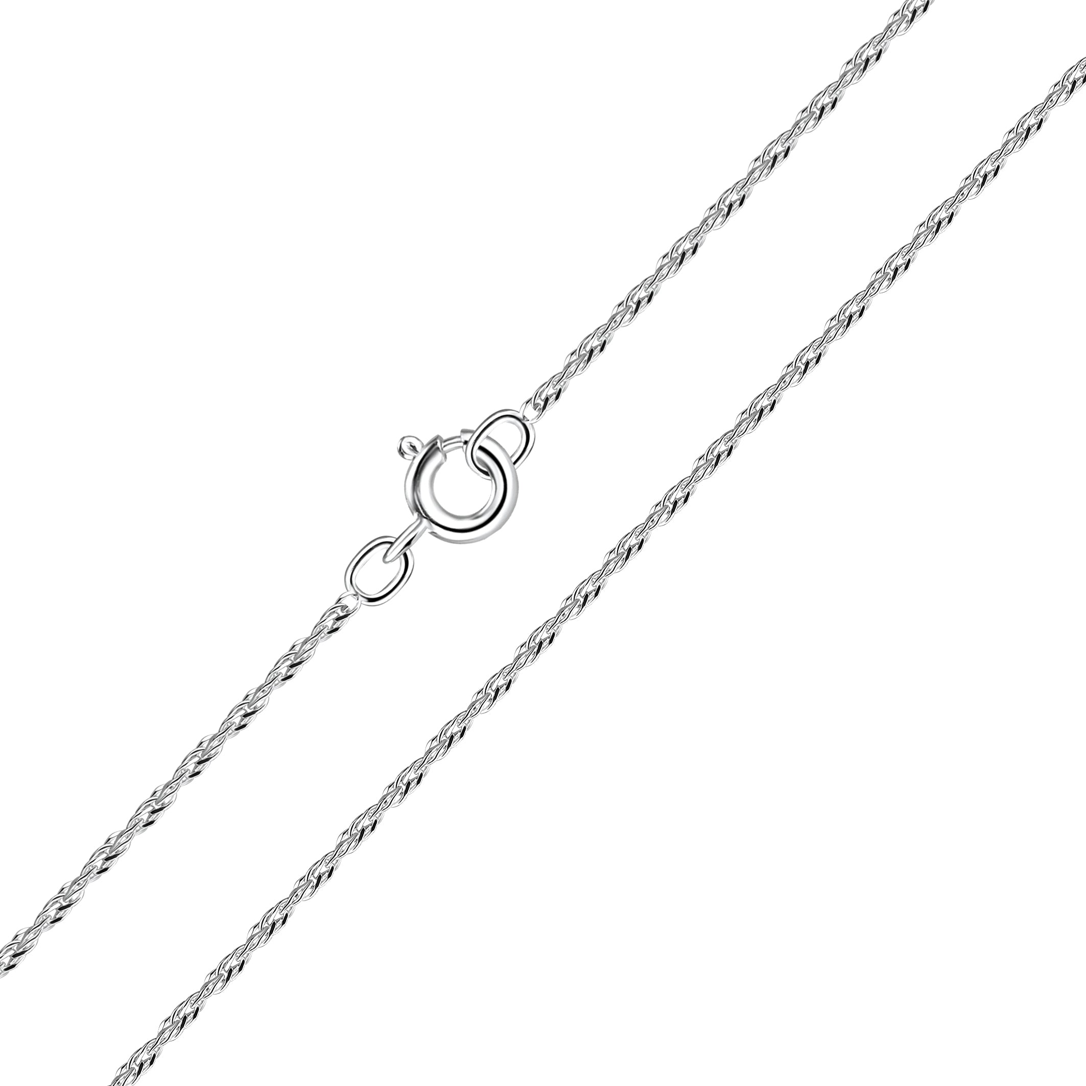 925 Sterling Silver Singapore Chain Necklace 18 Inch