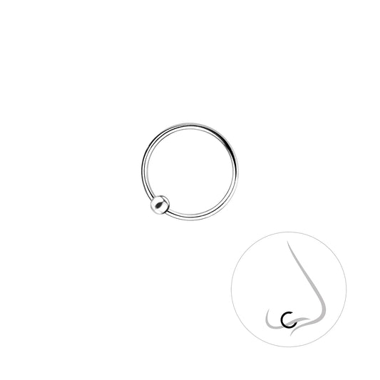 Sterling Silver 8mm Ball Closure Nose Ring