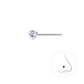 Sterling Silver Straight Nose Stud 3mm CZ Heart - Choose your colour - Melchior Jewellery 