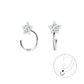 Sterling Silver Pull-Through Star Crystal Earrings