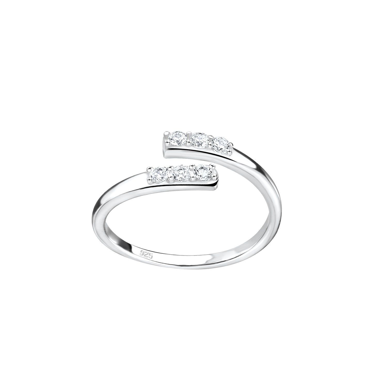 Sterling Silver Open CZ Toe Ring