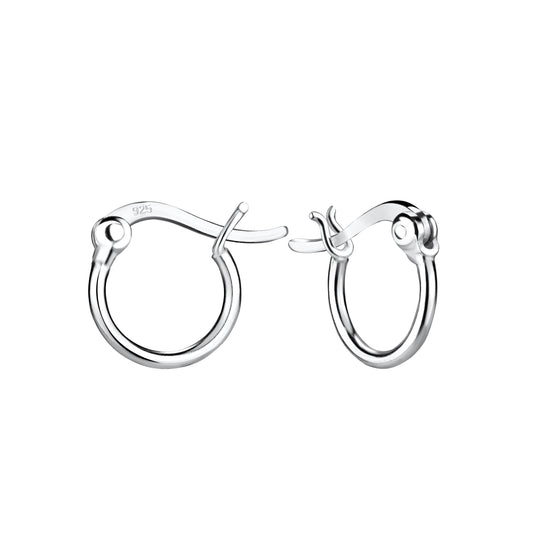 Sterling Silver 10mm French Lock Hoop Earrings