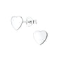 Sterling Silver 7mm Plain Heart Stud Earrings