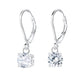 Children's Sterling Silver Round CZ Leverback Earrings
