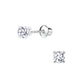 Children's Sterling Silver 4mm Round CZ Screw Back Earrings