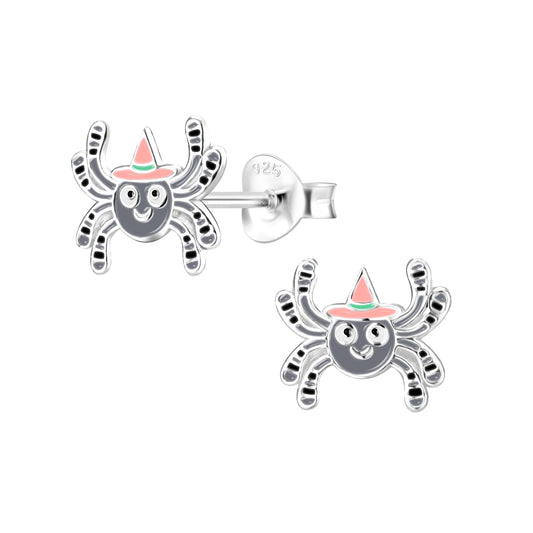 Children's Sterling Silver Halloween Spider Earrings