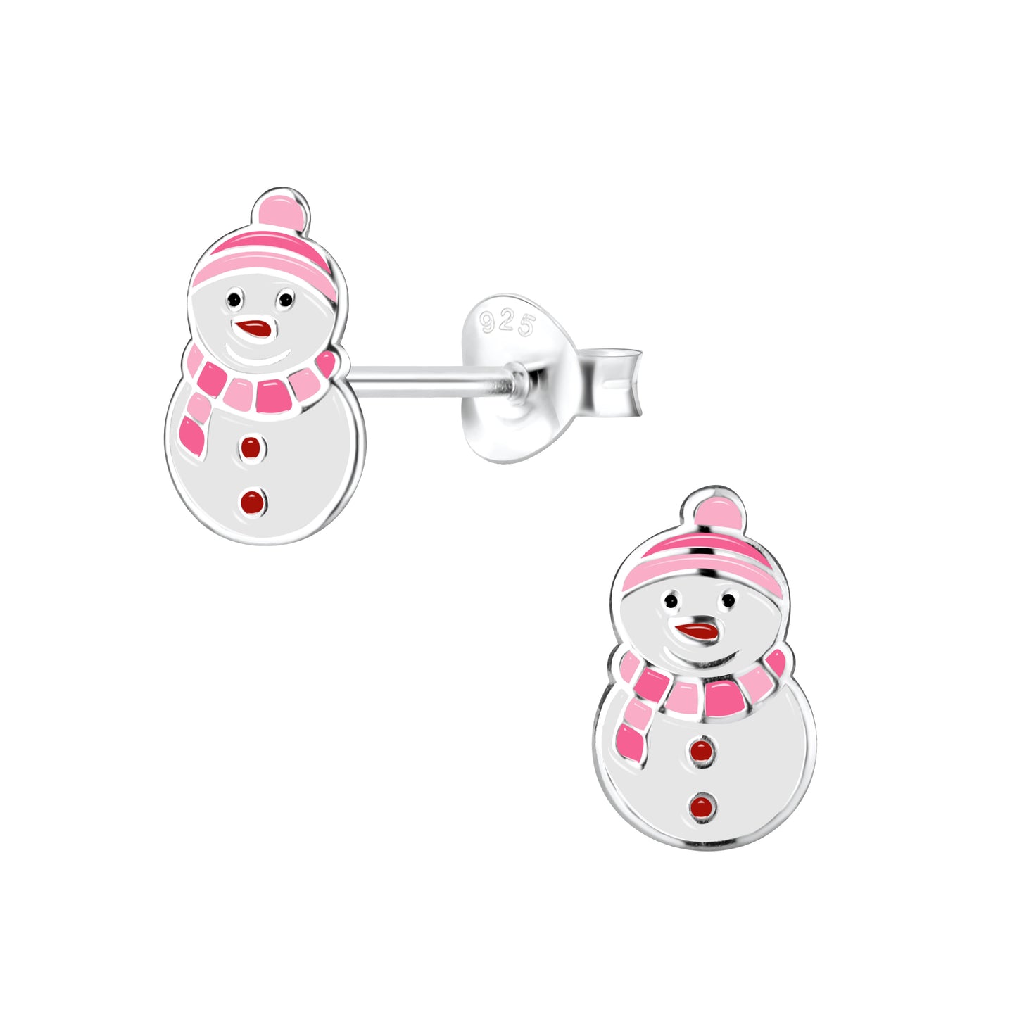 Children's Sterling Silver Snowman Stud Earrings