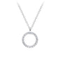 Sterling Silver Cubic Zirconia Round Circle Necklace