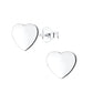 Sterling Silver Plain Heart Stud Earrings