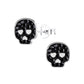 Sterling Silver Black Halloween Skull Stud Earrings