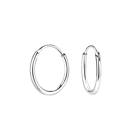 Sterling Silver 1.2 x 12mm Hoop Earrings