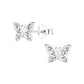 Children's Sterling Silver Sparkle Butterfly Stud Earrings