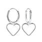 Sterling Silver Heart Hoop Earrings