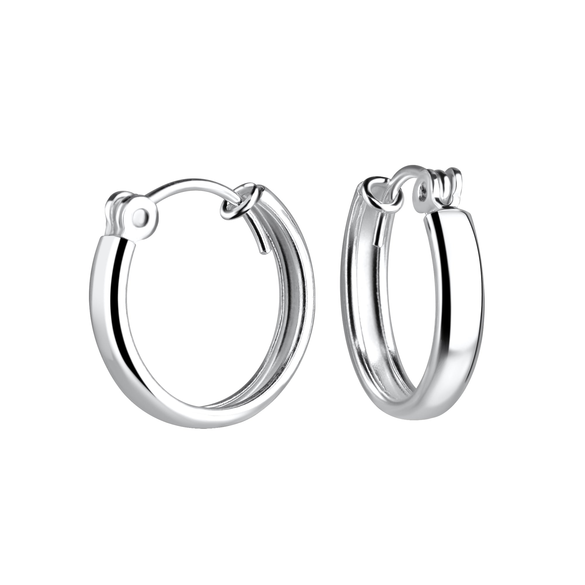 Sterling Silver 16mm Hinged Huggie Hoop Earrings