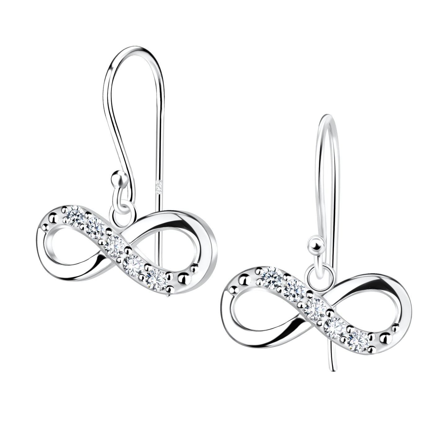 Sterling Silver Cubic Zirconia Infinity Drop Earrings