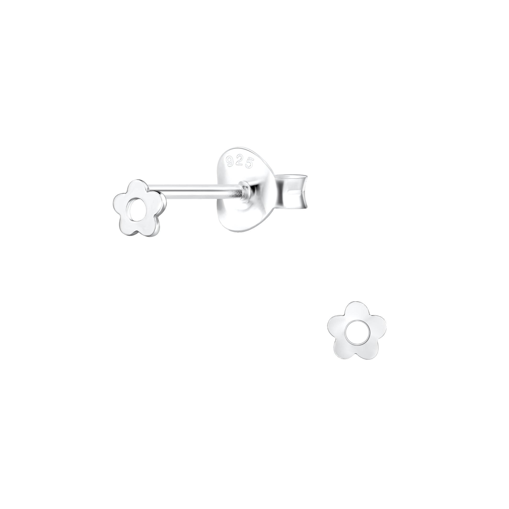Children's Sterling Silver Tiny Flower Stud Earrings - Melchior Jewellery 