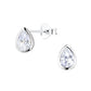 Sterling Silver CZ Teardrop Stud Earrings