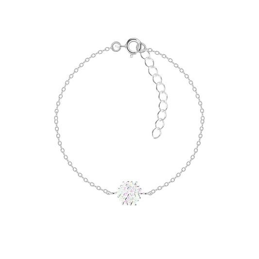 Children's Sterling Silver Glitter Snowflake Bracelet