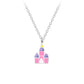 Sterling Silver Girls Crystal Castle Necklace